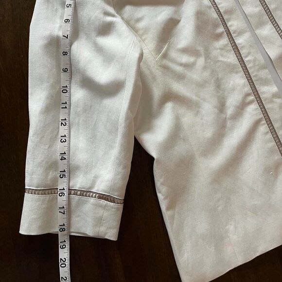 NWT Coldwater Creek Linen White Round Neck 3/4 Sleeve  Closure Jaket size M - Picture 12 of 12